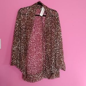 Brand New- Animal Print Blouse/ Shawl